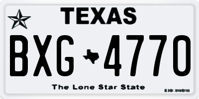 TX license plate BXG4770