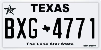 TX license plate BXG4771
