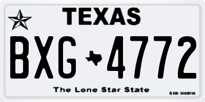 TX license plate BXG4772