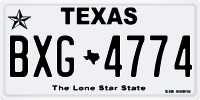 TX license plate BXG4774