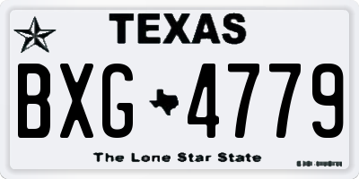 TX license plate BXG4779