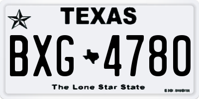TX license plate BXG4780