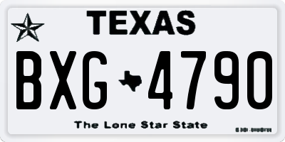TX license plate BXG4790