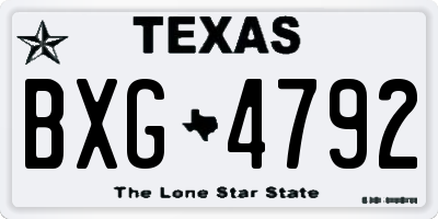 TX license plate BXG4792