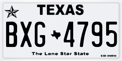 TX license plate BXG4795
