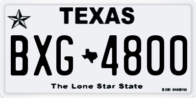 TX license plate BXG4800