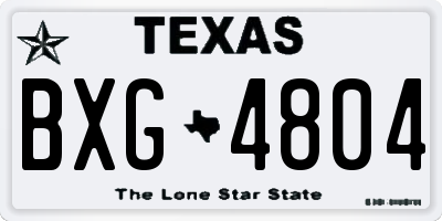 TX license plate BXG4804