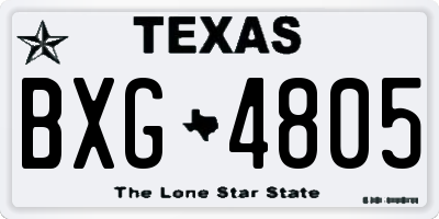 TX license plate BXG4805
