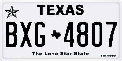 TX license plate BXG4807