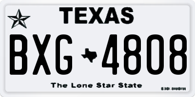 TX license plate BXG4808