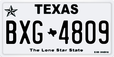 TX license plate BXG4809