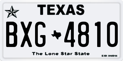 TX license plate BXG4810