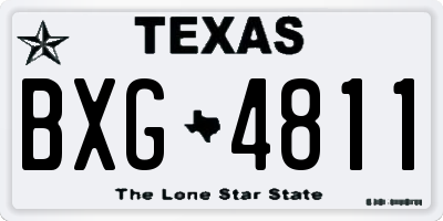 TX license plate BXG4811