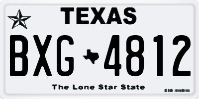 TX license plate BXG4812