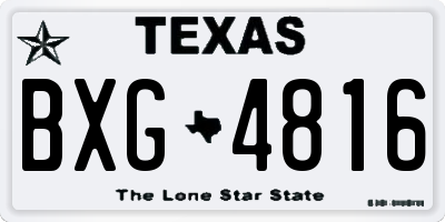 TX license plate BXG4816