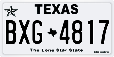 TX license plate BXG4817