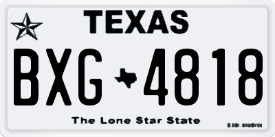 TX license plate BXG4818