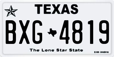 TX license plate BXG4819