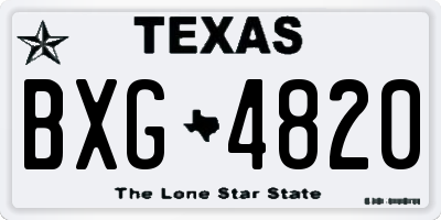 TX license plate BXG4820