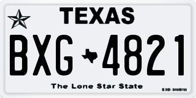TX license plate BXG4821