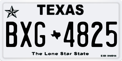 TX license plate BXG4825