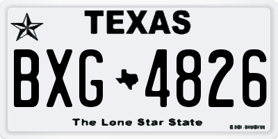 TX license plate BXG4826