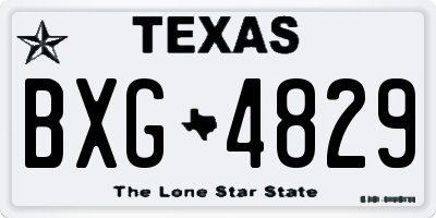 TX license plate BXG4829