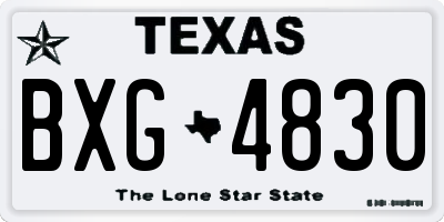 TX license plate BXG4830