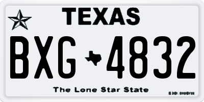 TX license plate BXG4832