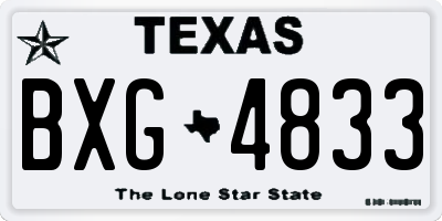 TX license plate BXG4833