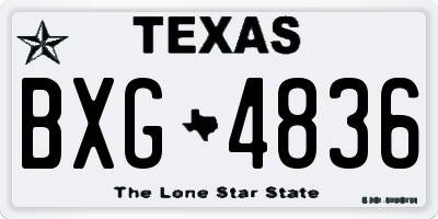 TX license plate BXG4836