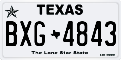 TX license plate BXG4843