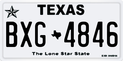 TX license plate BXG4846