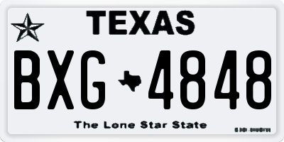 TX license plate BXG4848