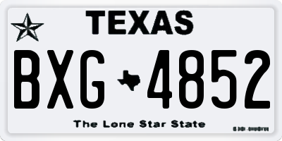 TX license plate BXG4852
