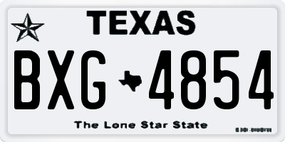 TX license plate BXG4854