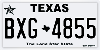 TX license plate BXG4855