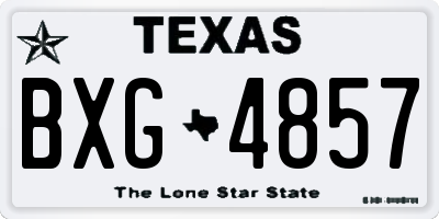 TX license plate BXG4857