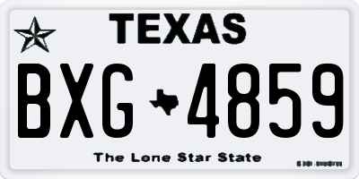 TX license plate BXG4859