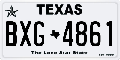TX license plate BXG4861