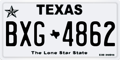 TX license plate BXG4862