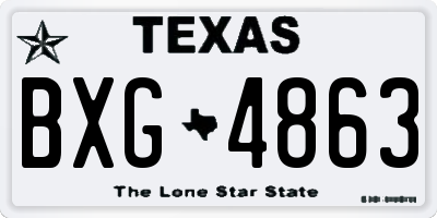 TX license plate BXG4863