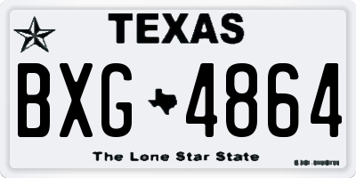 TX license plate BXG4864