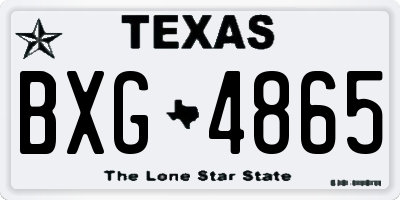 TX license plate BXG4865