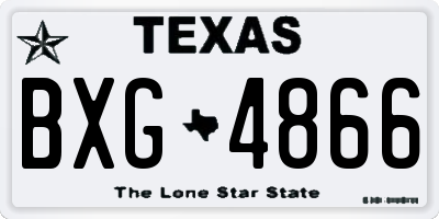 TX license plate BXG4866