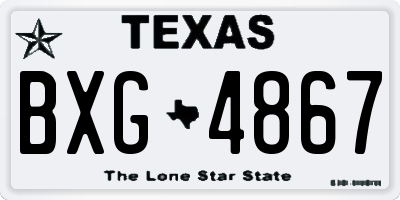 TX license plate BXG4867