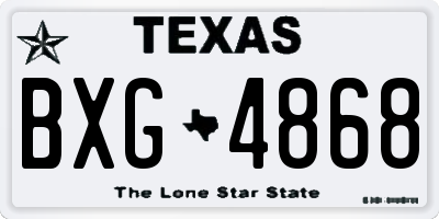TX license plate BXG4868