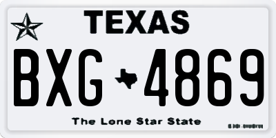 TX license plate BXG4869