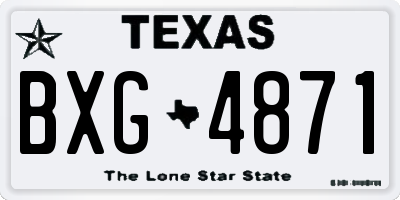 TX license plate BXG4871