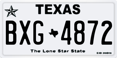 TX license plate BXG4872